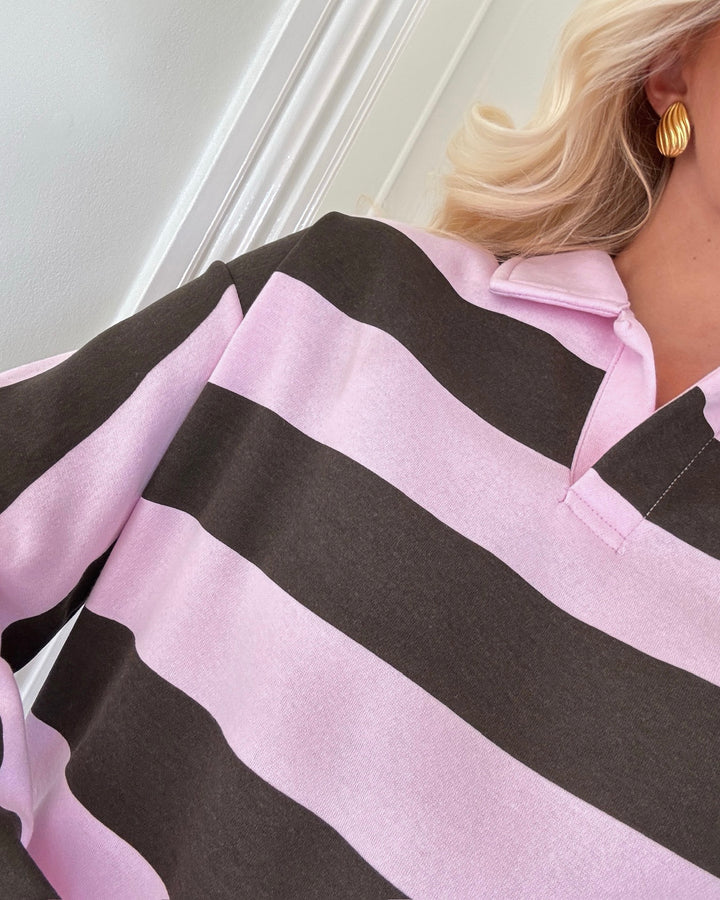 Pieces polo filucca ls loose delicioso pink tulle