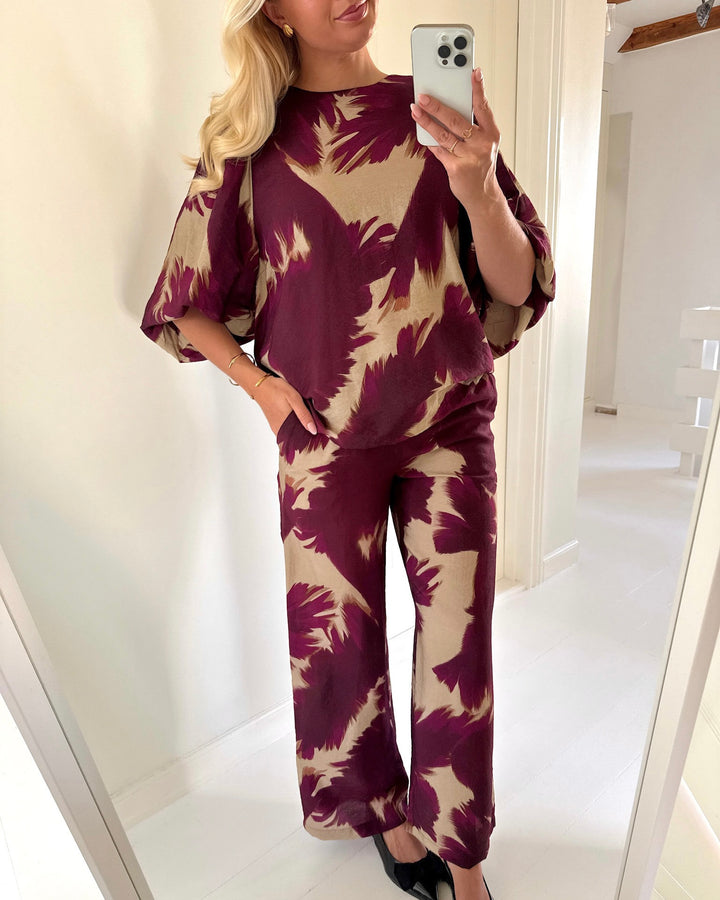 Love&Divine bluse love1647 bordeaux leaf