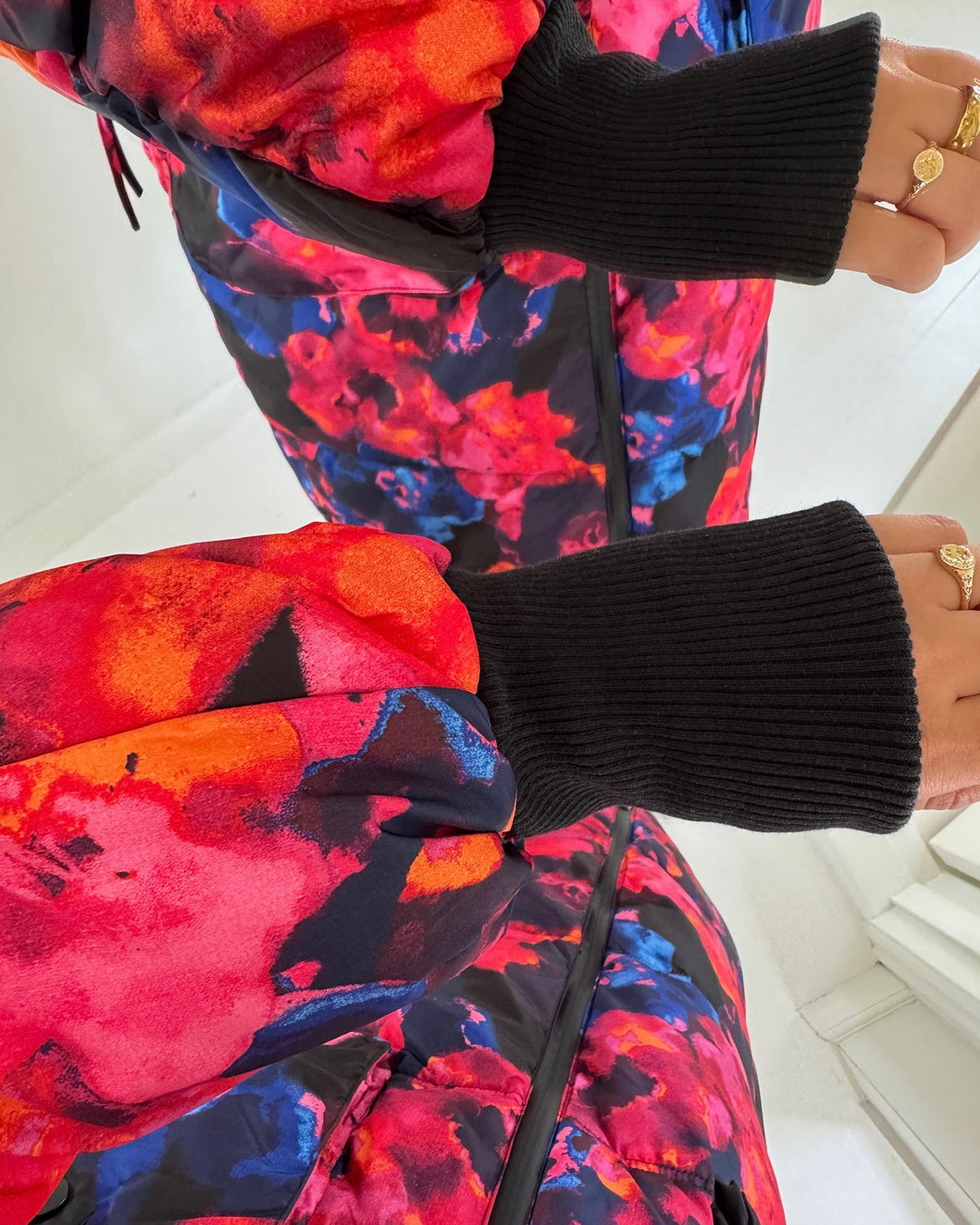 Y.A.S jakke similly padded s. navy blazer/limo print