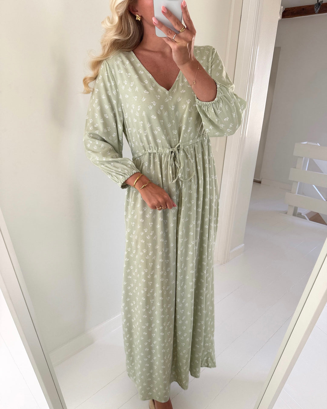 JDY kjole sezen life 3/4 maxi lint/cloud dancer ditsy flower