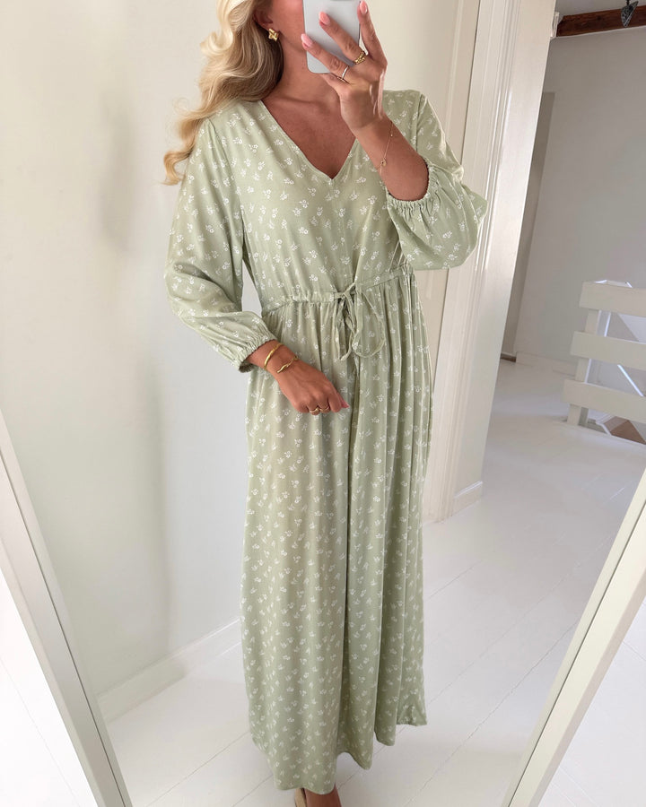 JDY kjole sezen life 3/4 maxi lint/cloud dancer ditsy flower