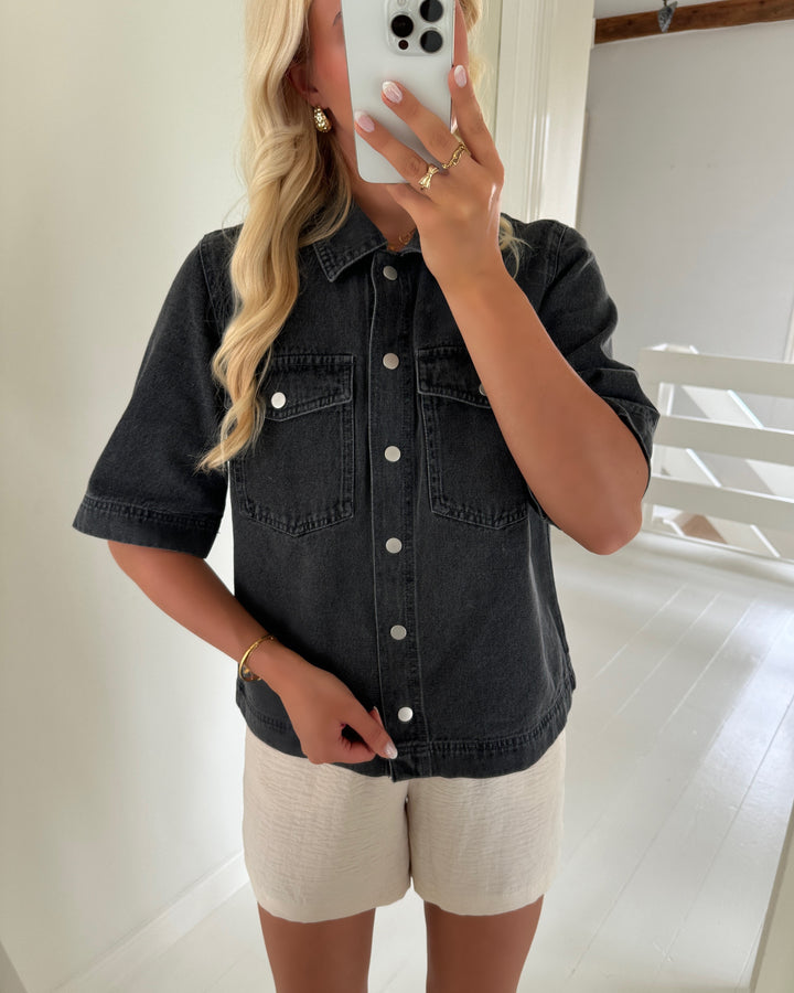 Only skjorte belle ss washed black