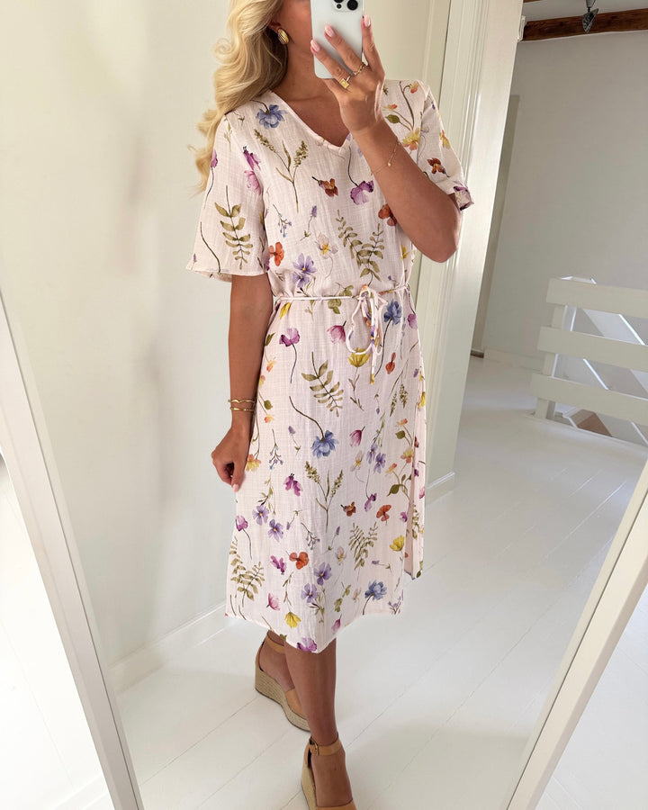 JDY kjole viola life 2/4 midi pristine garden flower