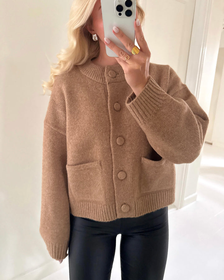 JDY cardigan kimie life ls knit camel melange