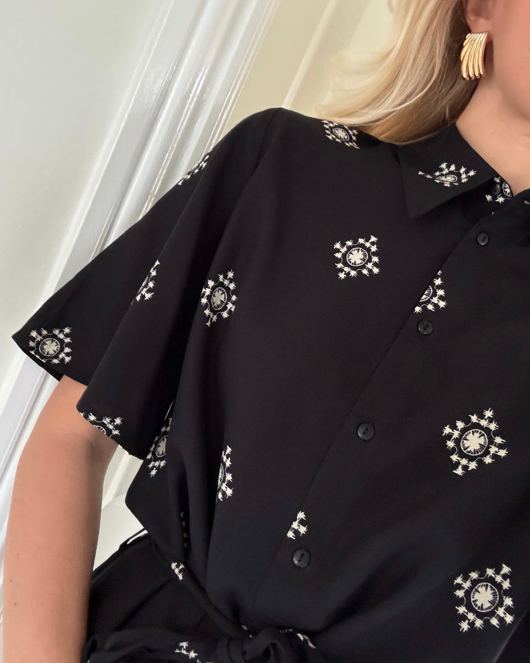 JDY kjole maggie life 2/4 black/pristine ethnic