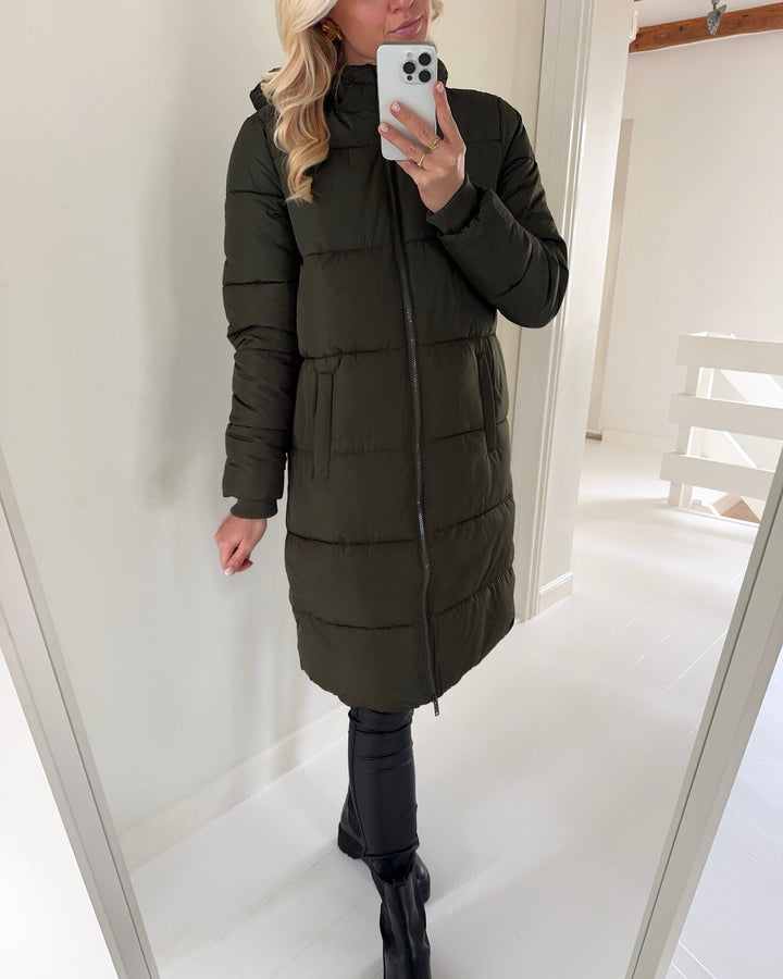 Pieces jakke bee long puffer forest night