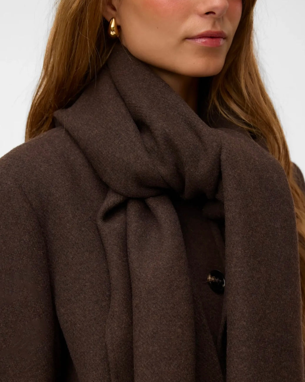 Vero Moda jakke unalaura wool blend chocolate torte melange