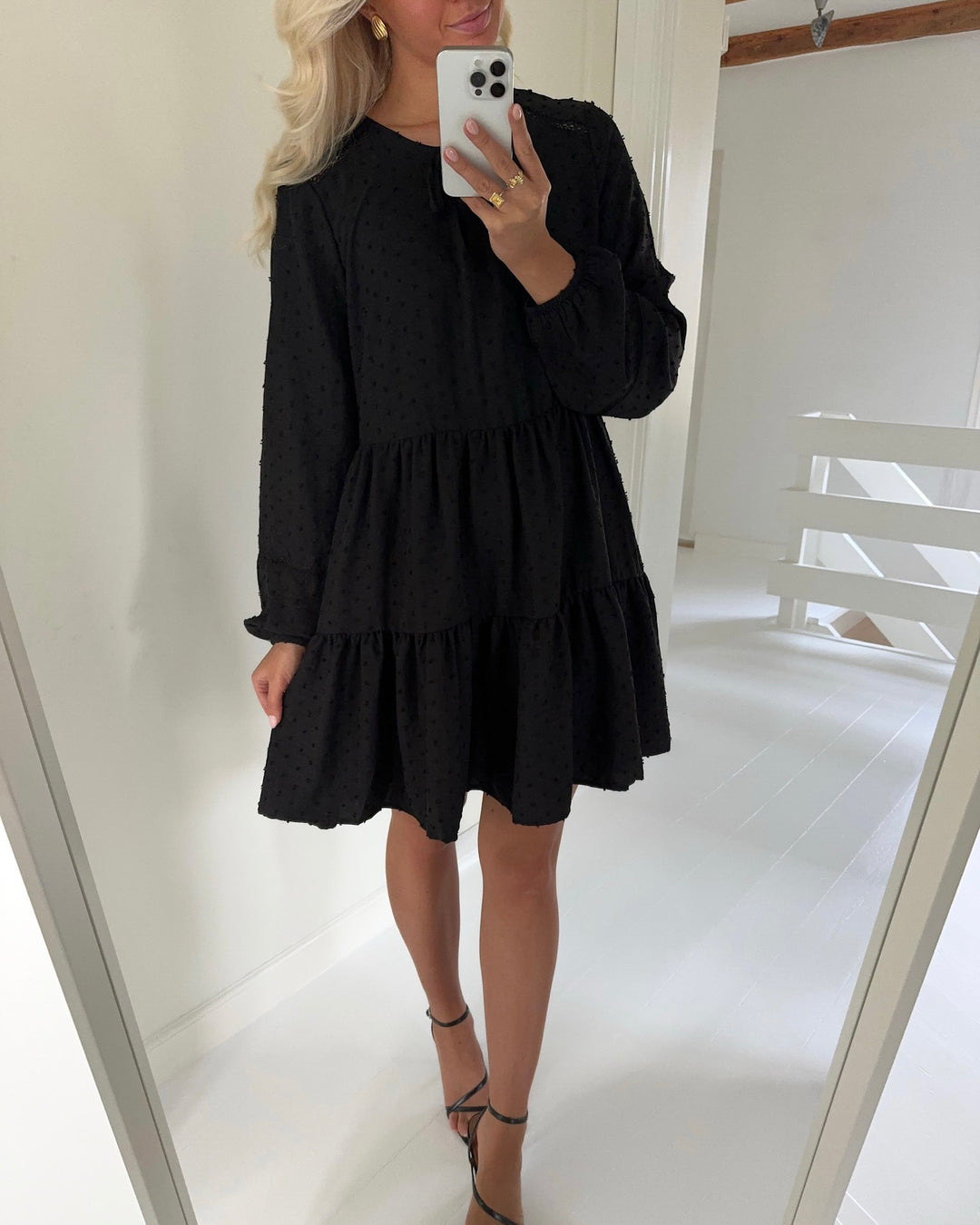 JDY kjole train dobby ls layer black