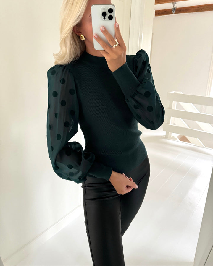 Y.A.S trøje dotme ls knit ponderosa pine