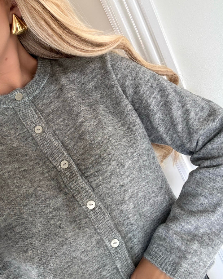 Only striktrøje simoni ls o-neck medium grey melange