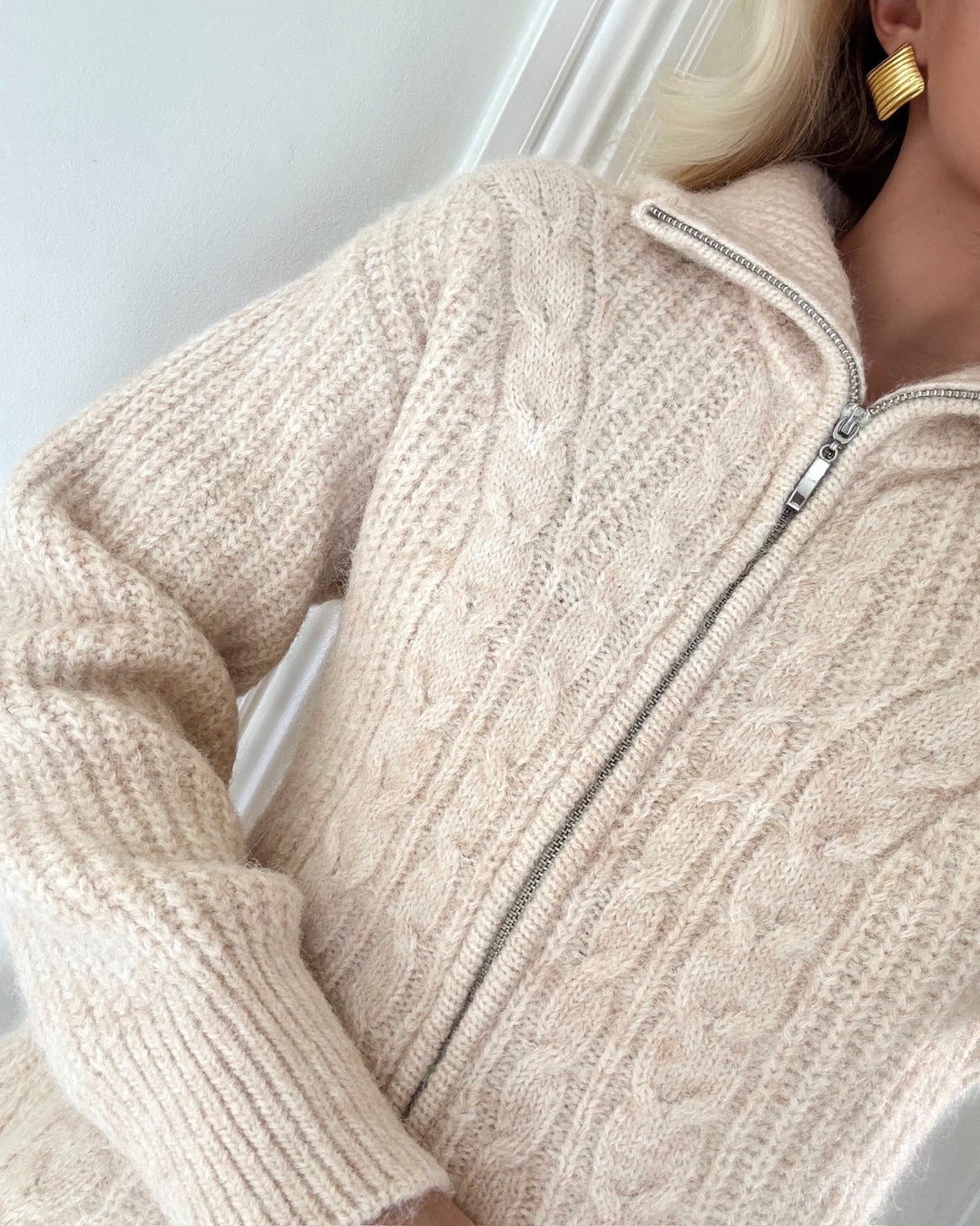 Y.A.S cardigan zira ls knit birch