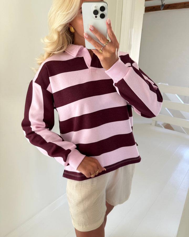 Pieces polo filucca ls loose tawny port pink tulle