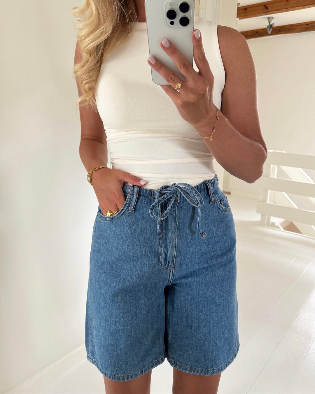 JDY shorts bern mw light blue denim