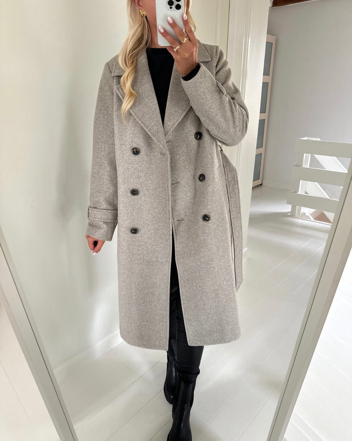 Vero Moda frakke fortunevega long ga noos silver mink/melange