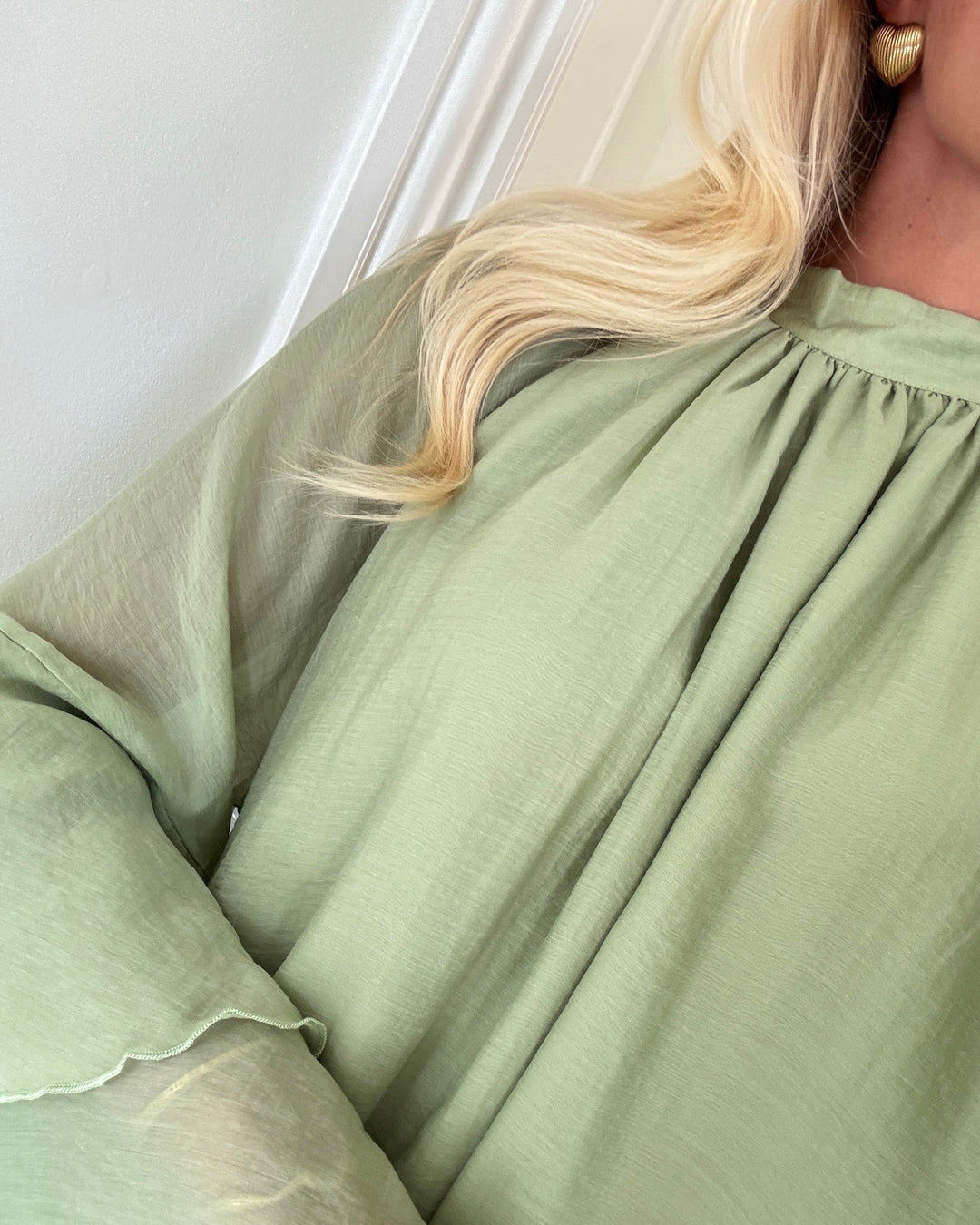 Aware by Vero Moda kjole valora ls high neck reseda