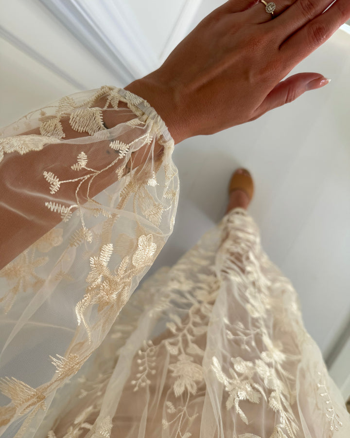 A-View kjole fuschia pale yellow