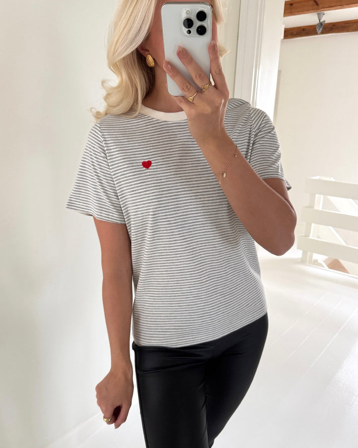 JDY t-shirt pisa ss print cloud dancer/light grey melange/bittersweet heart