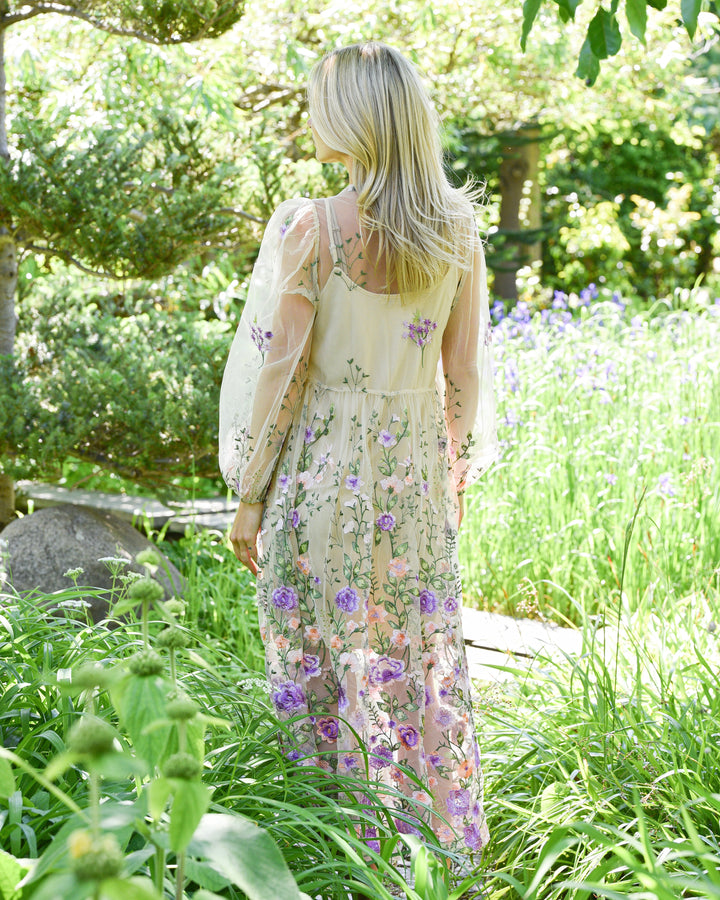 A-View kjole fuschia green/purple