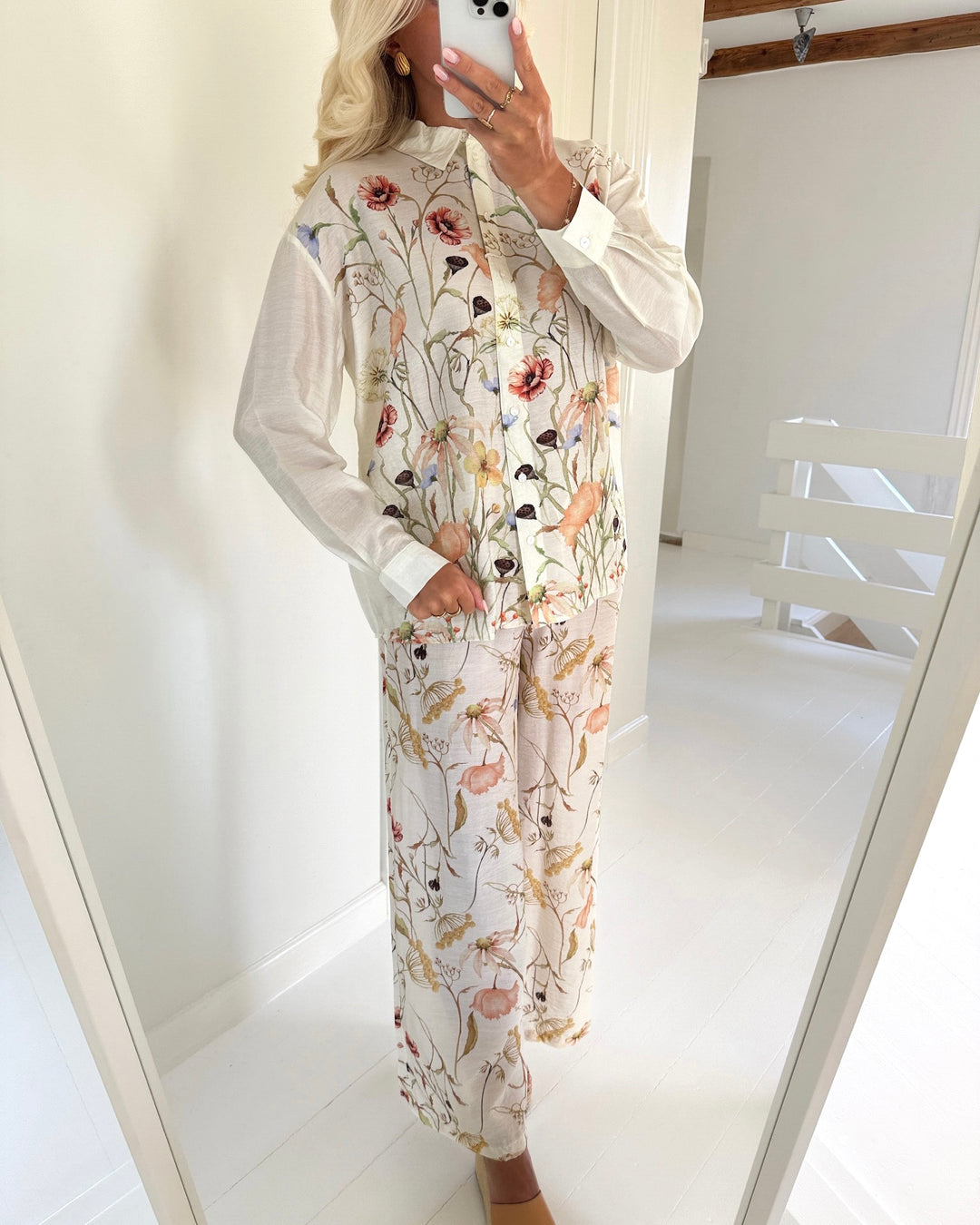 JDY bukser ace life mw palazzo pristine meadow flowers