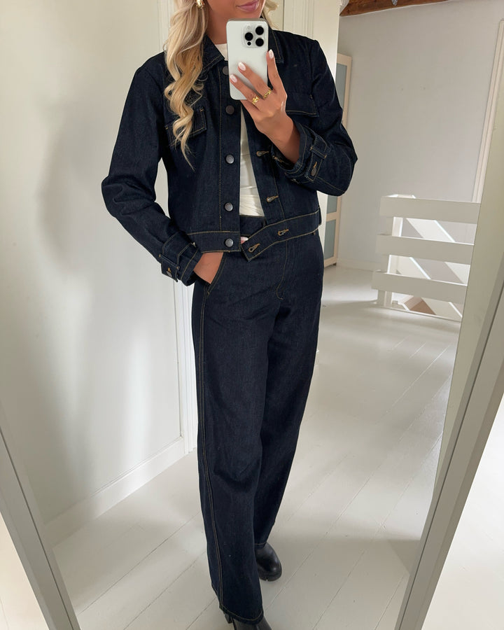 JDY jeans new sansa hw straight dark blue denim