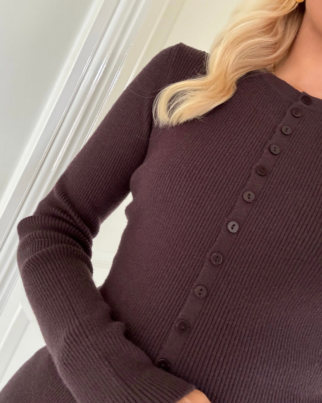 Aware by Vero Moda cardigan ukino ls o-neck chocolate plum