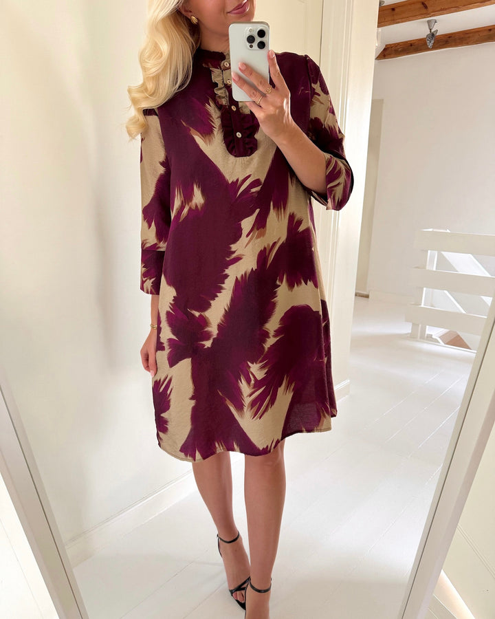 Love&Divine kjole love622-24 bordeaux leaf