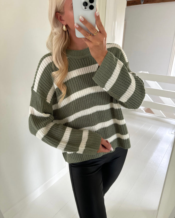 JDY striktrøje justy stripe sea spray/eggnog