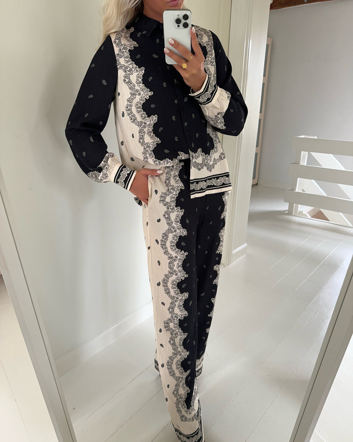 Y.A.S bukser trano hw black/trano print
