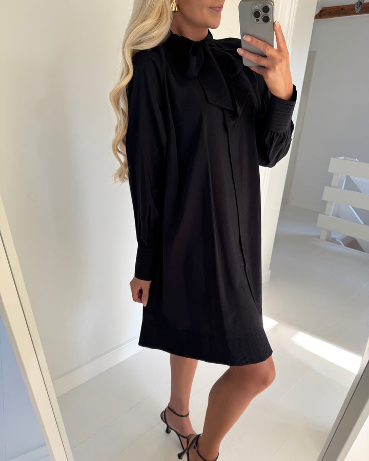 Y.A.S skjortekjole pil ls bow shirt black