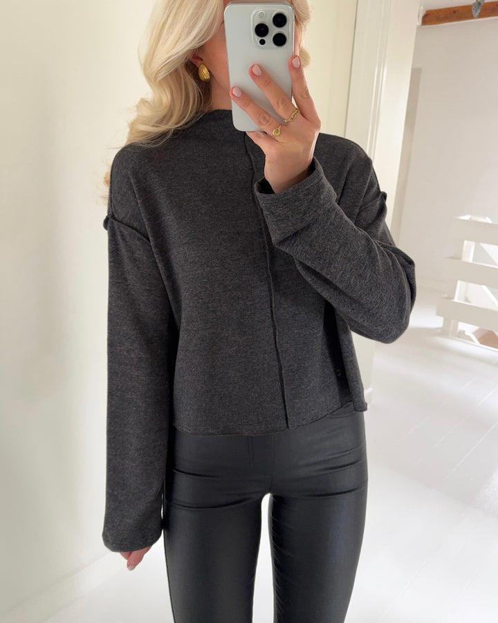 Vero Moda bluse bella ls high neck black/melange