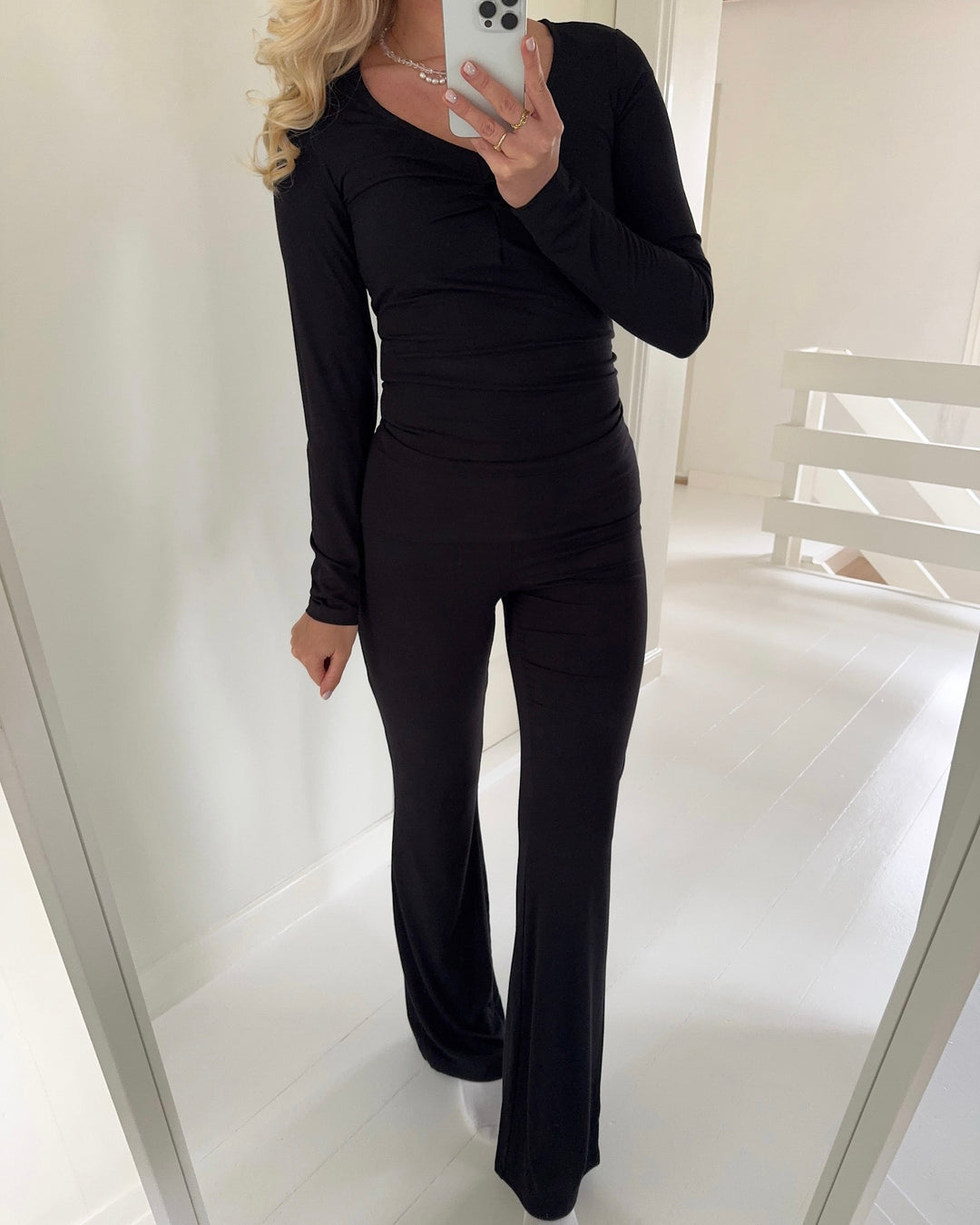 Pieces bluse maliva ls v-neck black