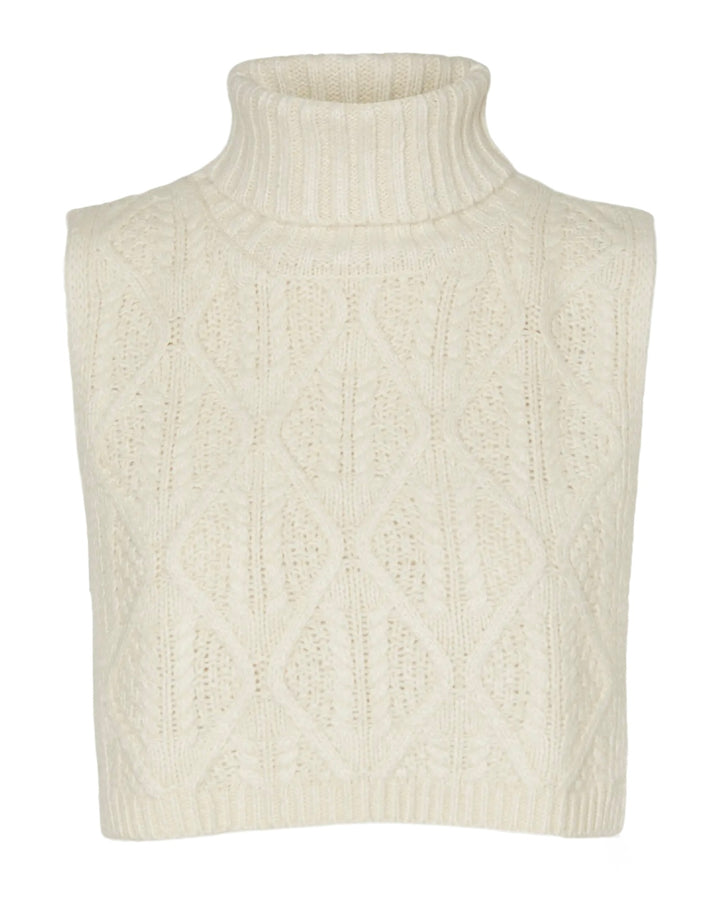 Vero Moda halsklæde sandy cable bibneck oatmeal/melange