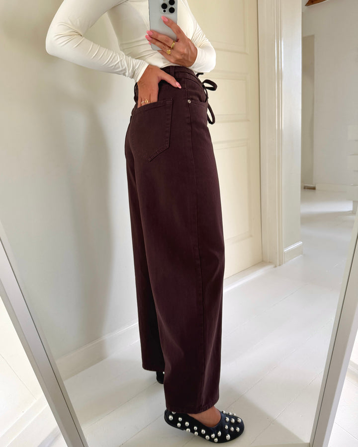 Only jeans gianna mw straight dark brown denim