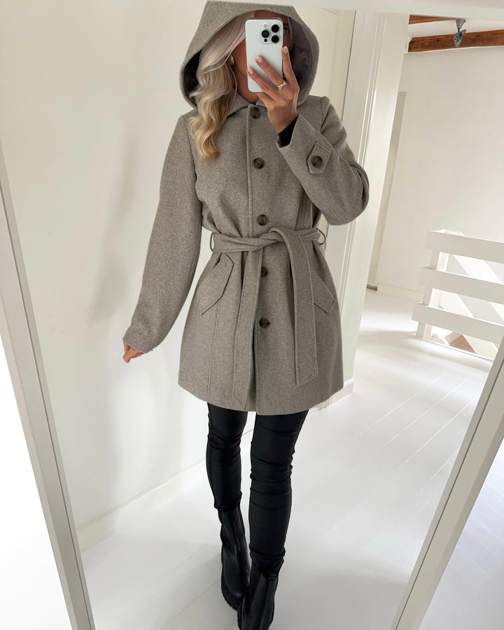 Vero Moda frakke vincechelsea silver mink/melange - FORUDBESTILLING LEV. UGE 47