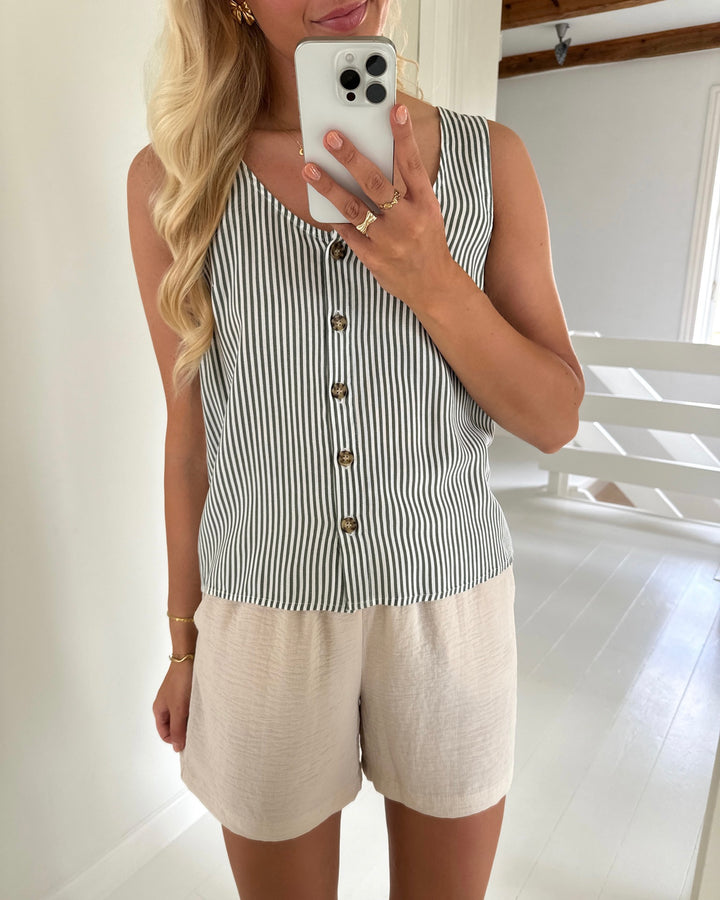 Vero Moda top bumpy sl laurel wreath/snow white