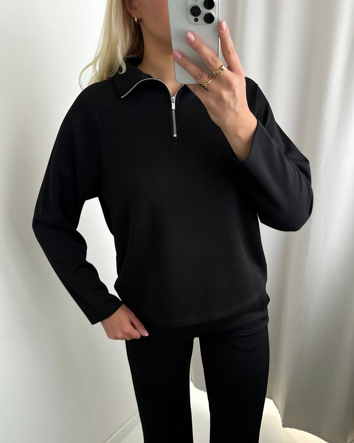 JDY zip sweatshirt eldora black