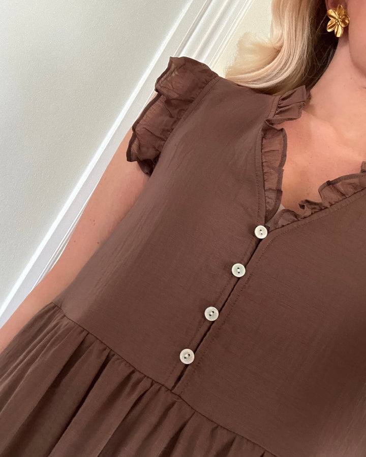 Vero Moda kjole madison sl frill toffee