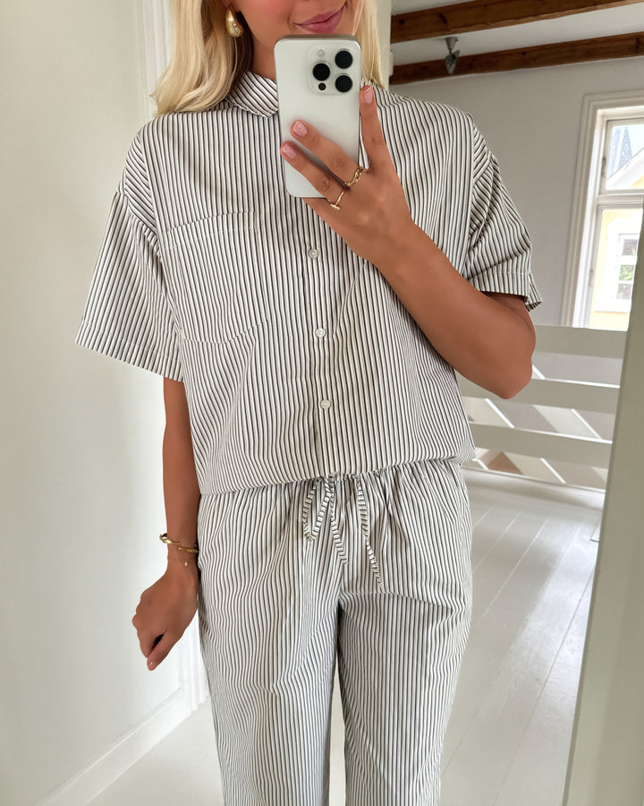 Pieces skjorte femme ss loose wvn d2d birch/delicioso
