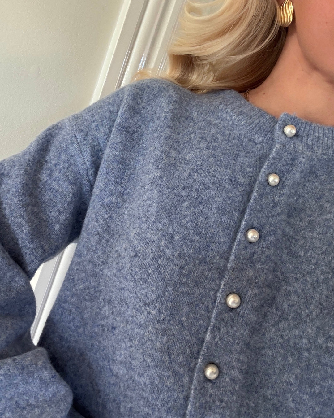 Only cardigan rima life ls ultramarine/melange/pearl button