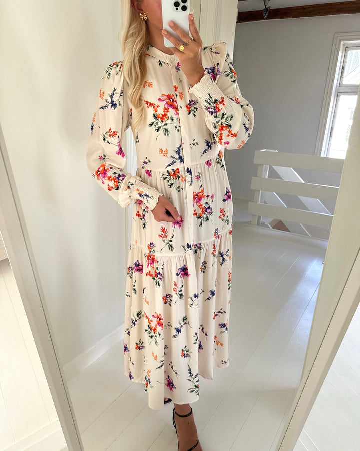 Y.A.S kjole asina ls long shirt whitecap gray/botanica - FORUDBESTILLING LEV. UGE 35