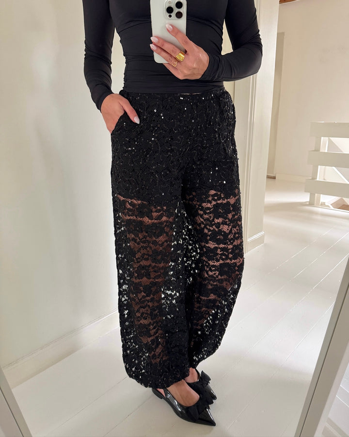 Love&Divine bukser love1525-1 black lace sequins