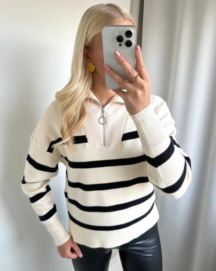 Vero Moda striktrøje saba stripe birch/black