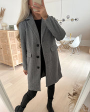 Becca long coat black/houndstoot