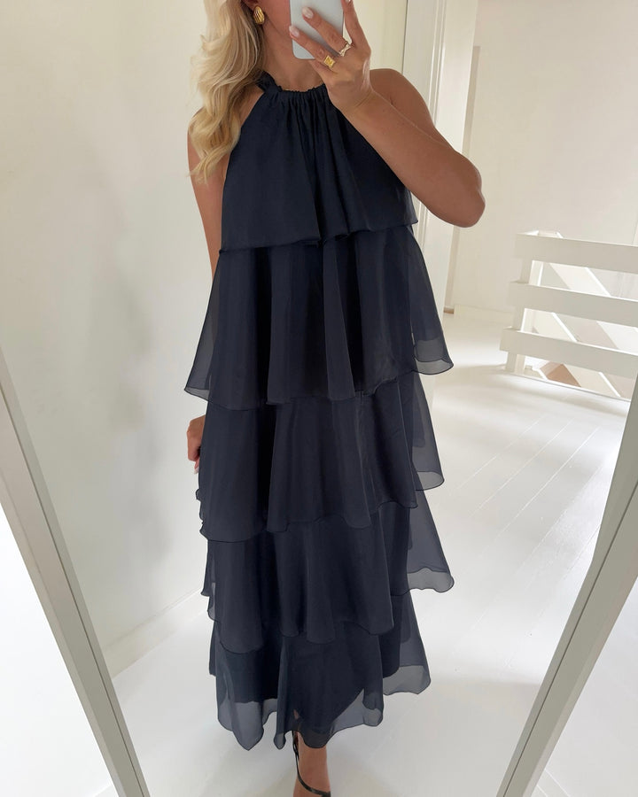 Y.A.S kjole eloise sl halterneck maxi total eclipse