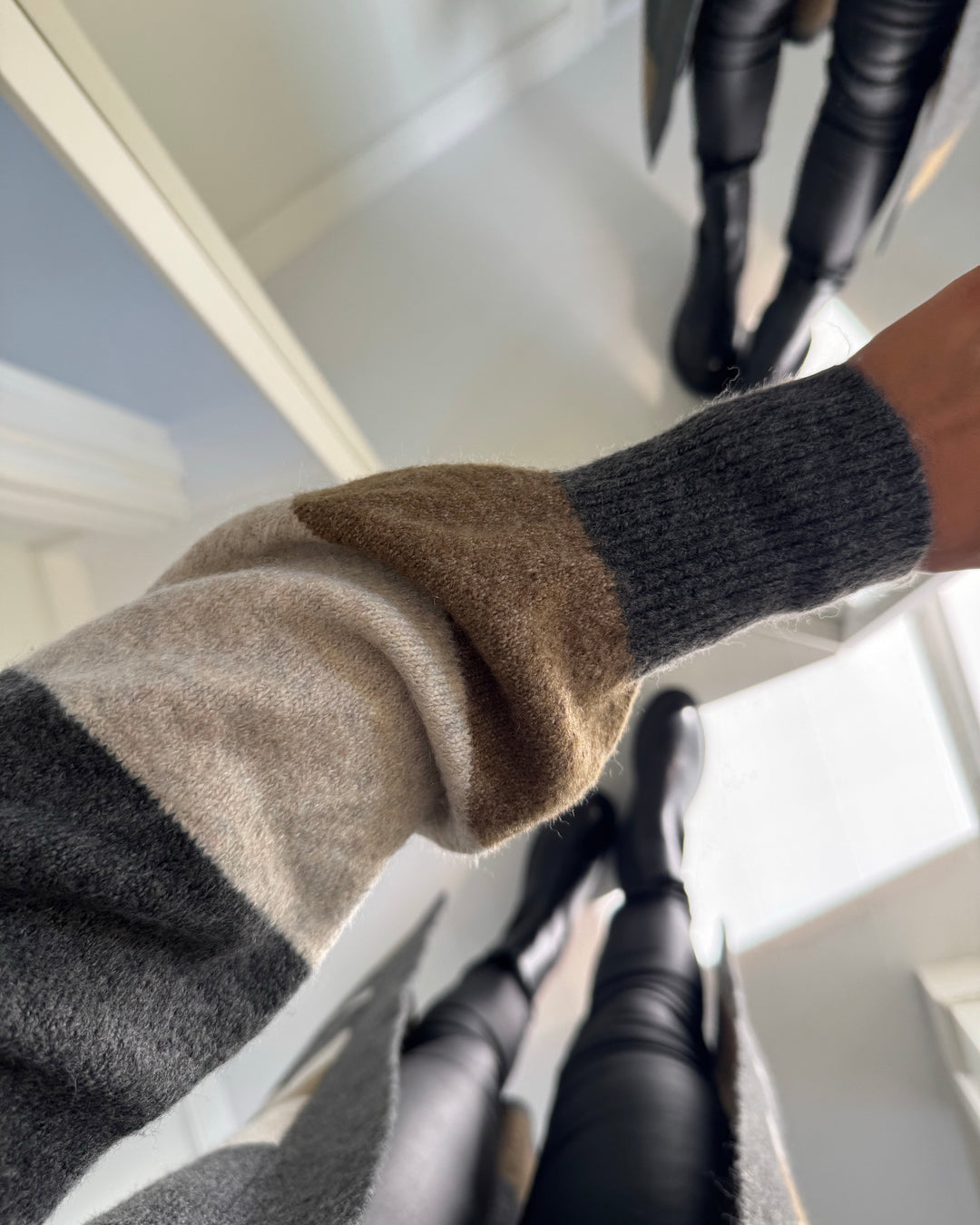 JDY cardigan rue life ls long dark grey melange/kangaroo chateau gray