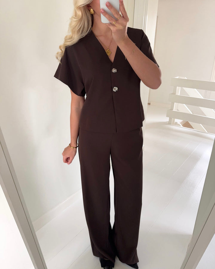 Y.A.S bukser rania hw straight coffee bean