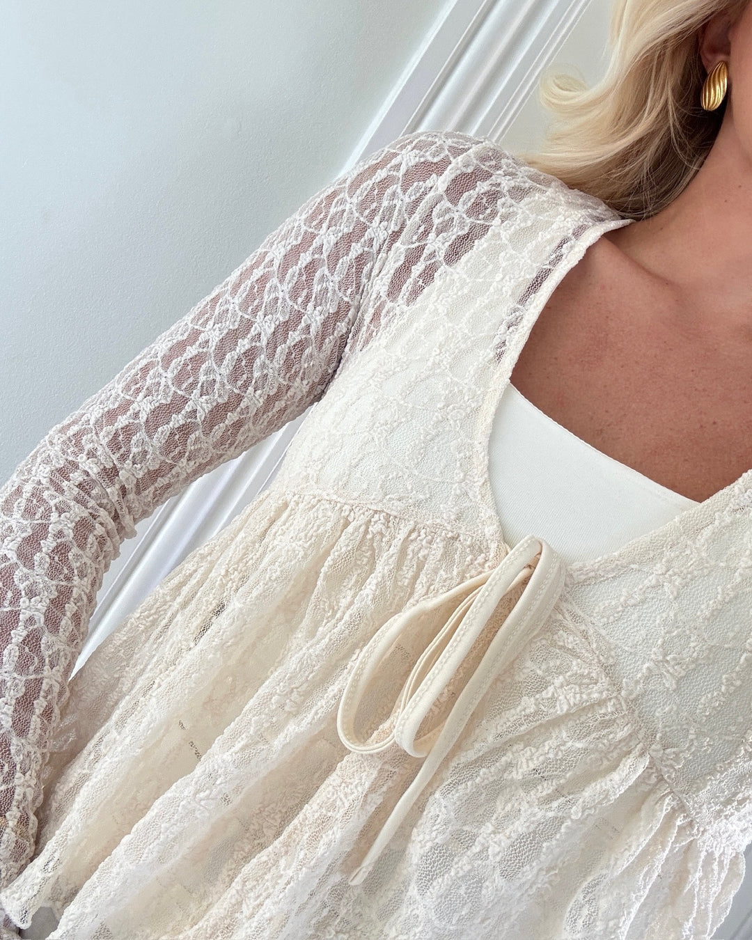 Only cardigan aya tube lace birch