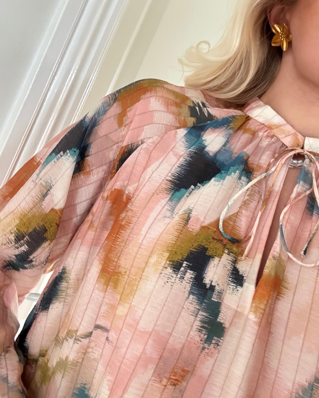 Y.A.S kjole soara ls shadow gray/sora print