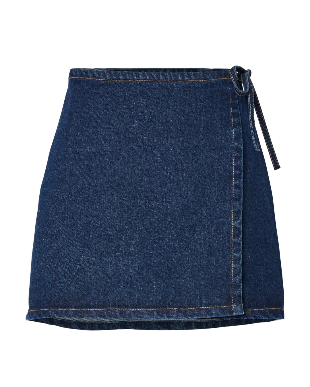 Pieces nederdel flora mw wrap medium blue denim