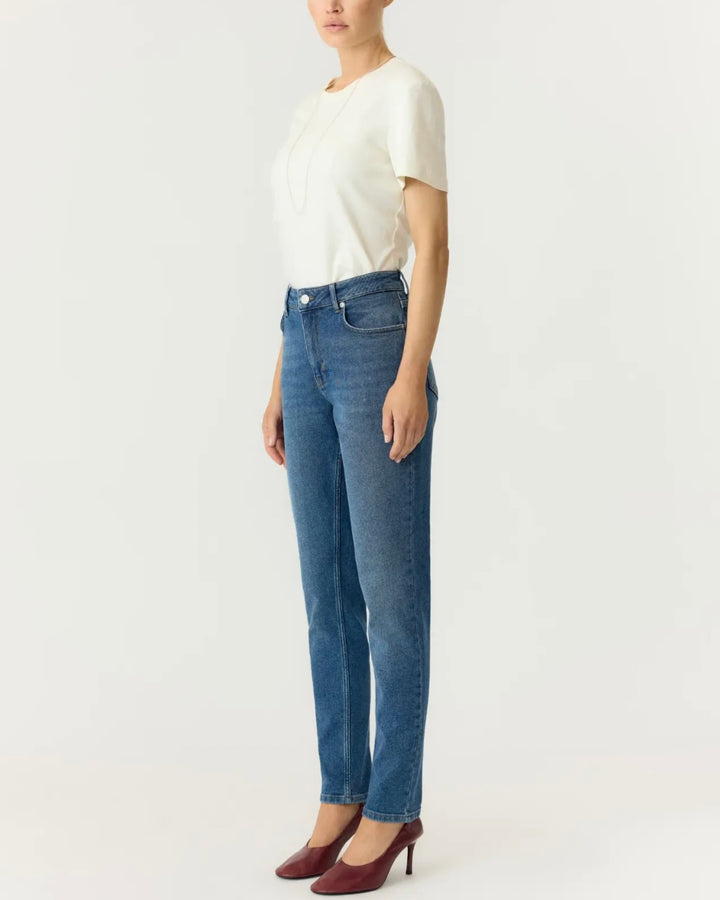 YAS jeans selma mw slim fit medium blue denim